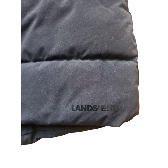 Lands' End Quilted Down Winter Puffer Coat Women's Size Medium Black Stretch - Picture 9 of 10